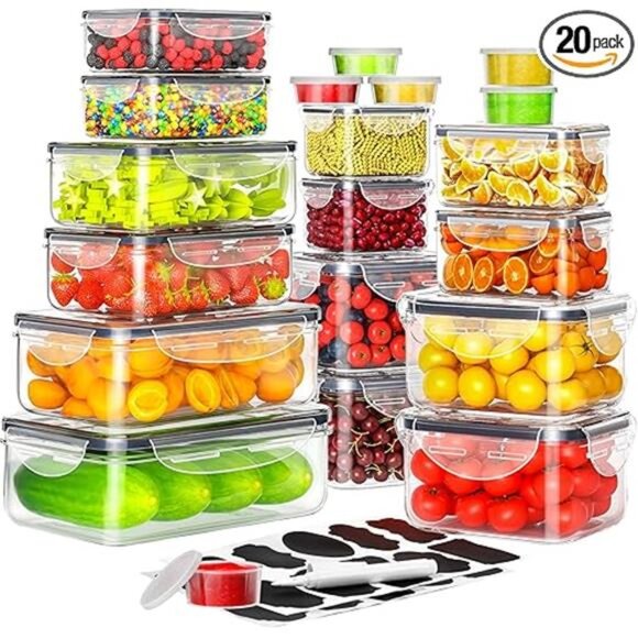 40 PCS Food Storage Containers with Lids Airtight (20 Containers & 20 Lids) - Picture 7 of 7
